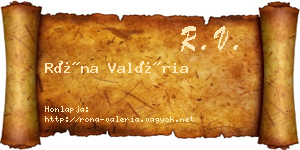 Róna Valéria névjegykártya